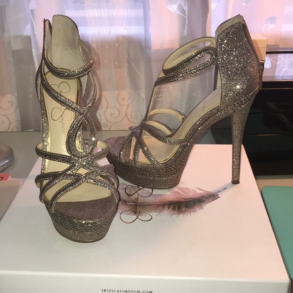 Jessica Simpson Shoes - Jessica Simpson Rozmari rose gold glitter shoes